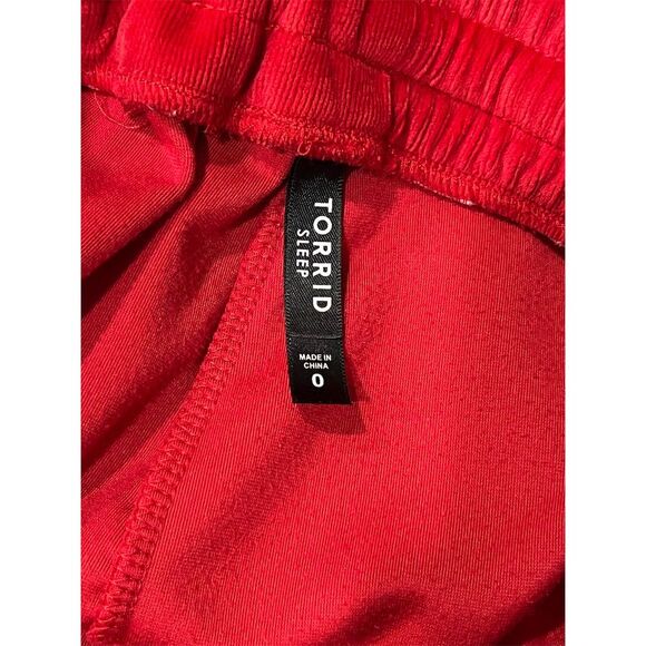 Torrid Women's Red Velour Zip Front Hoodie & Pants Set Size 0 Long Sleeve - Picture 7 of 7
